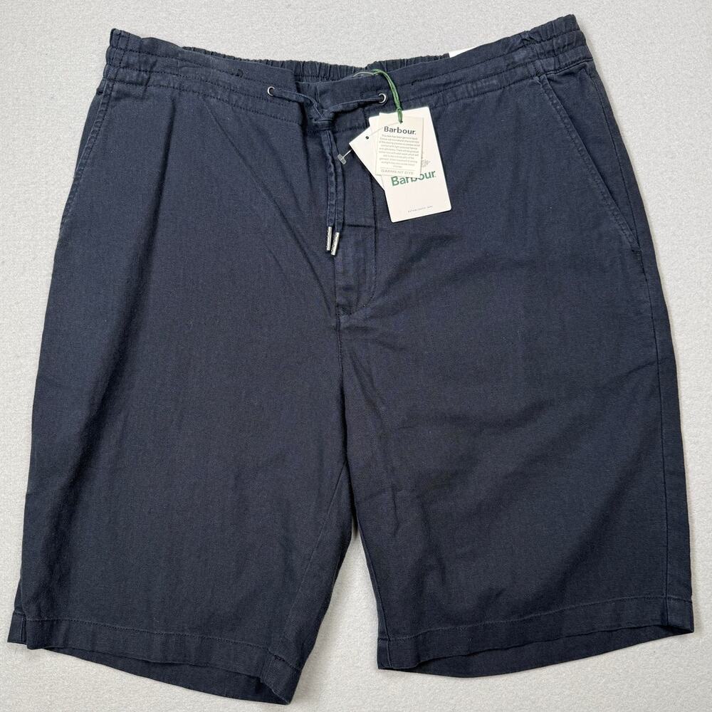 Barbour Men's Linen-Cotton Mix Shorts - City Navy 36 $110